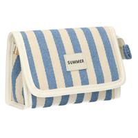 Traveller Spiegeltas summer blauw gestreept 17cm x 11cm