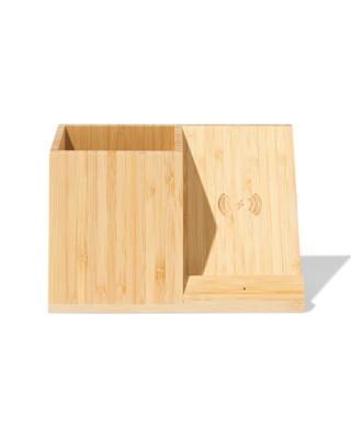 HEMA Organizer met draadloze oplader bamboe