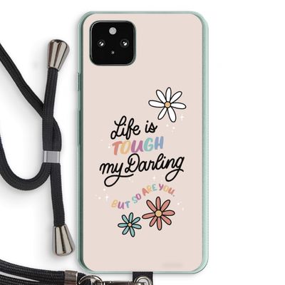 Tough Life: Pixel 5a 5G Transparant Hoesje met koord