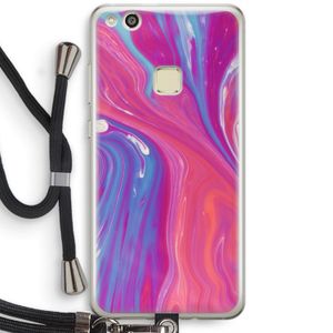 Paarse stroom: Huawei Ascend P10 Lite Transparant Hoesje met koord