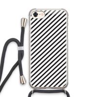 Strepen zwart-wit: iPhone 7 Transparant Hoesje met koord