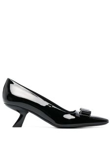 Ferragamo escarpins en cuir à nœud Vara 62 mm - Noir