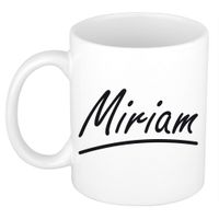 Naam cadeau mok / beker Miriam met sierlijke letters 300 ml   - - thumbnail