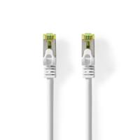 Nedis CAT7 Netwerkkabel | S/FTP | RJ45 Male | RJ45 Male | 0.25 m | Snagless | Rond | LSZH | Wit | Label - CCGL85420WT025
