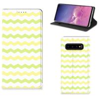 Samsung Galaxy S10 | Hoesje met Magneet | Waves Yellow