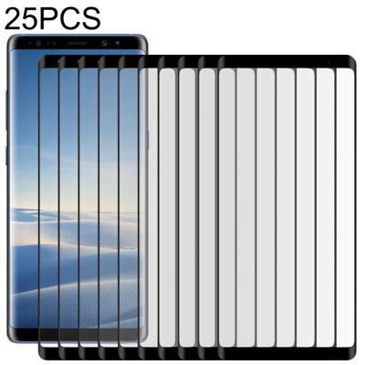 25 stuks voor Galaxy Note8 0.3 mm 9H oppervlakte hardheid 2.5 D gebogen rand volledig scherm volledige lijm gehard glas film (zwart)