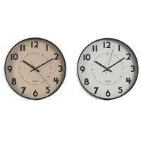 Muurklok Home ESPRIT Wit Beige PVC 30 x 4 x 30 cm (2 Stuks)