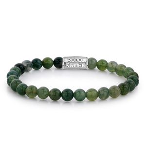 Rebel and Rose RR-60034-S Rekarmband Beads Secret Garden groen-zilverkleurig 6 mm XS 16,5 cm
