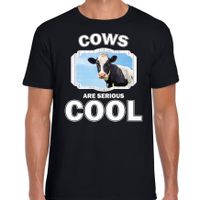 T-shirt cows are serious cool zwart heren - koeien/ koe shirt - thumbnail