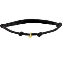 Armband Letter 5,5 x 5 mm satijn-geelgoud zwart 13-26 cm