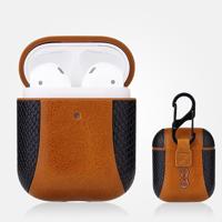 Kleur-matching flip-over lederen koptelefoon schokbestendige beschermende case voor Apple AirPods 1/2 (bruin)
