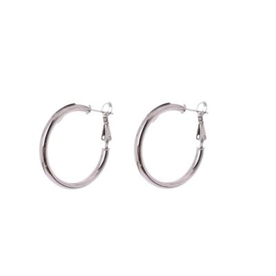 Go Dutch Label Ronde Buis Creolen 3.5 Cm Zilver