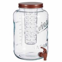 Glazen drankdispenser/limonadetap met koper kleur dop/tap 8 liter - Drankdispensers - thumbnail