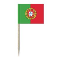 50x Cocktailprikkers Portugal 8 cm vlaggetje landen decoratie