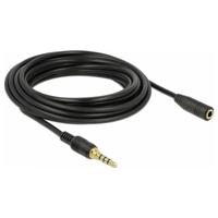 Delock 85635 Audio Verlengkabel [1x Jackplug male 3,5 mm - 1x Jackplug female 3,5 mm] 5.00 m Zwart