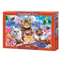 Selecta Castorland legpuzzel kittens with flowers, 500st.