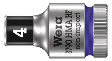 Wera 8790 HMA HF Zyklop Hand- en Machinedop 4mm, met 1/4"-aandrijving, met vasthoudfunctie dopsleutel