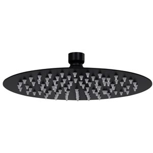 VidaXL Regendouchekop rond 20 cm roestvrij staal zwart