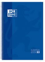 Oxford School Classic Europeanbook spiraalblok, ft A4+, 160 bladzijden, geruit 5 mm, donkerblauw - thumbnail