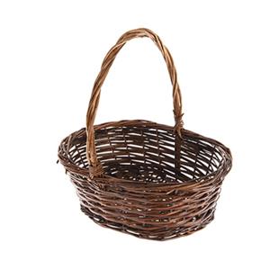 CM Cadeaumand met hengsel - bruin - riet - 25 x 18 x 11 cm - rieten mand