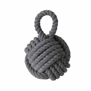 Deurstopper knoop - 1.2 kilo - grijs - jute - 23 x 15 cm