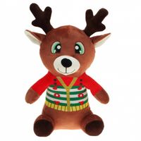 Rendier knuffels 30 cm kerstknuffels speelgoed - Kerstman pop - thumbnail