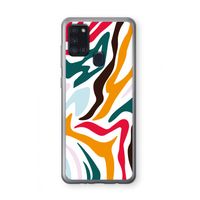 Colored Zebra: Samsung Galaxy A21s Transparant Hoesje
