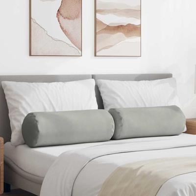 Bolster Kussens 2 pcs Lichtgrijs 25 x 70 cm Microvezel Stof