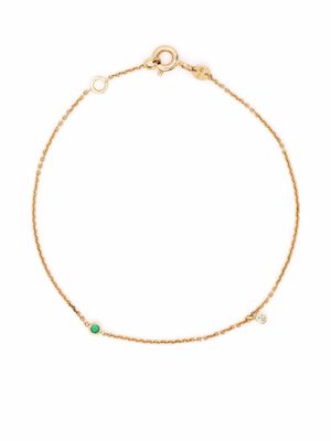 We by WHITEbIRD bracelet Clarisse en or 18ct serti de diamants et d'émeraudes