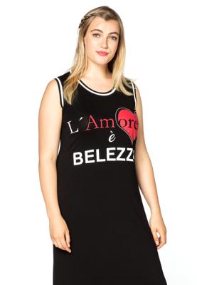 Yoek Maxi jurk L&apos;AMORE | Zwart | Maat 58/60
