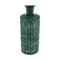 Vaas metaal donker groen Ø16xh39cm