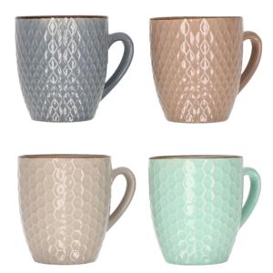 Stoneware koffiekopjes - set van 8x - gekleurd - 200 ml - luxe - bekers - koffiebekers