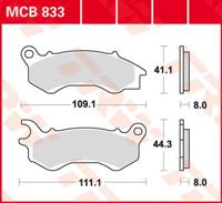 TRW Remblokken, en remschoenen voor de moto, MCB833 Allround organisch