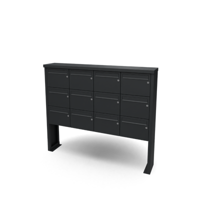 Multibox brievenbus 4 breed 3 hoog zwart - Geroba