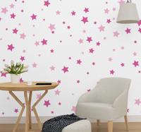 Fotobehang babykamer roze sterren