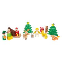 Small Foot Houten Dieren Kerstmis in het Bos Speelset, 17dlg. - thumbnail