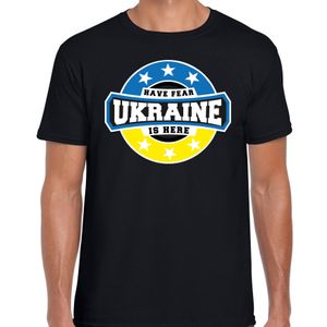 Have fear Ukraine is here / Oekraine supporter t-shirt zwart voor heren