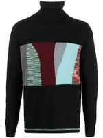 Missoni pull patchwork à col roulé - Noir