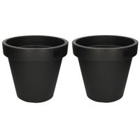 Set van 4x stuks zwarte bloempotten/plantenpotten 35 cm