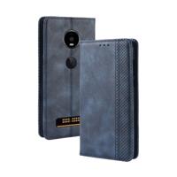 Magnetische Buckle retro Crazy Horse textuur horizontale Flip lederen case voor moto Z4 Play met houder & kaartsleuven & fotolijstjes (blauw)