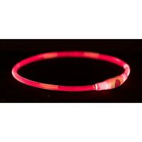 Trixie Halsband usb flash light lichtgevend oplaadbaar tpu rood - thumbnail