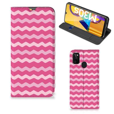 Samsung Galaxy M30s | M21 | Hoesje met Magneet | Waves Pink