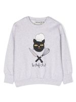 Mini Rodini sweat Chef Cat en coton - Gris