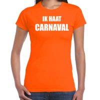 Ik haat carnaval verkleed t-shirt / outfit oranje voor dames - thumbnail