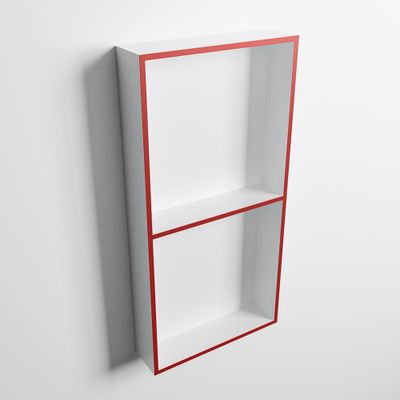 MONDIAZ EASY Nis 59,5x29,5cm in solid surface kleur Fire | Talc. 2 vakken geschikt voor in- of opbouw