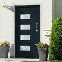 Voordeur 110x210 cm aluminium en PVC antraciet