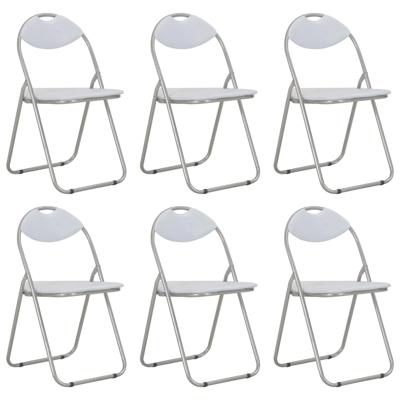 Eetkamerstoelen inklapbaar 6 st kunstleer wit