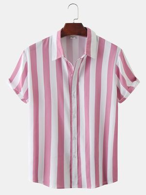 Casual Striped Short Sleeve Shirt Casual Striped Short Sleeve Shirt