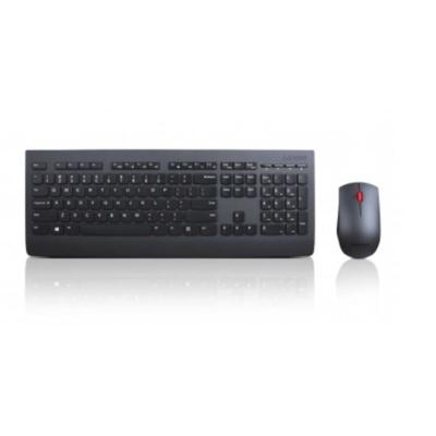 Toetsenbord en draadloze muis Lenovo 4X30H56823 Zwart Qwerty Spaans
