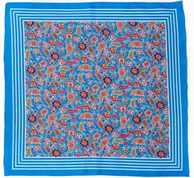 Boerenzakdoek Paisley blauw 55 x 55 cm